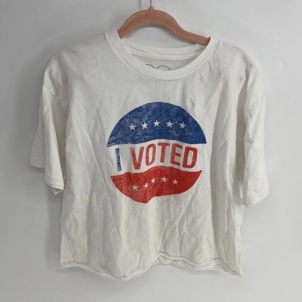 Obsessive Love I Voted Graphic Cropped Short Sleeve Tshirt Top Womens 1X